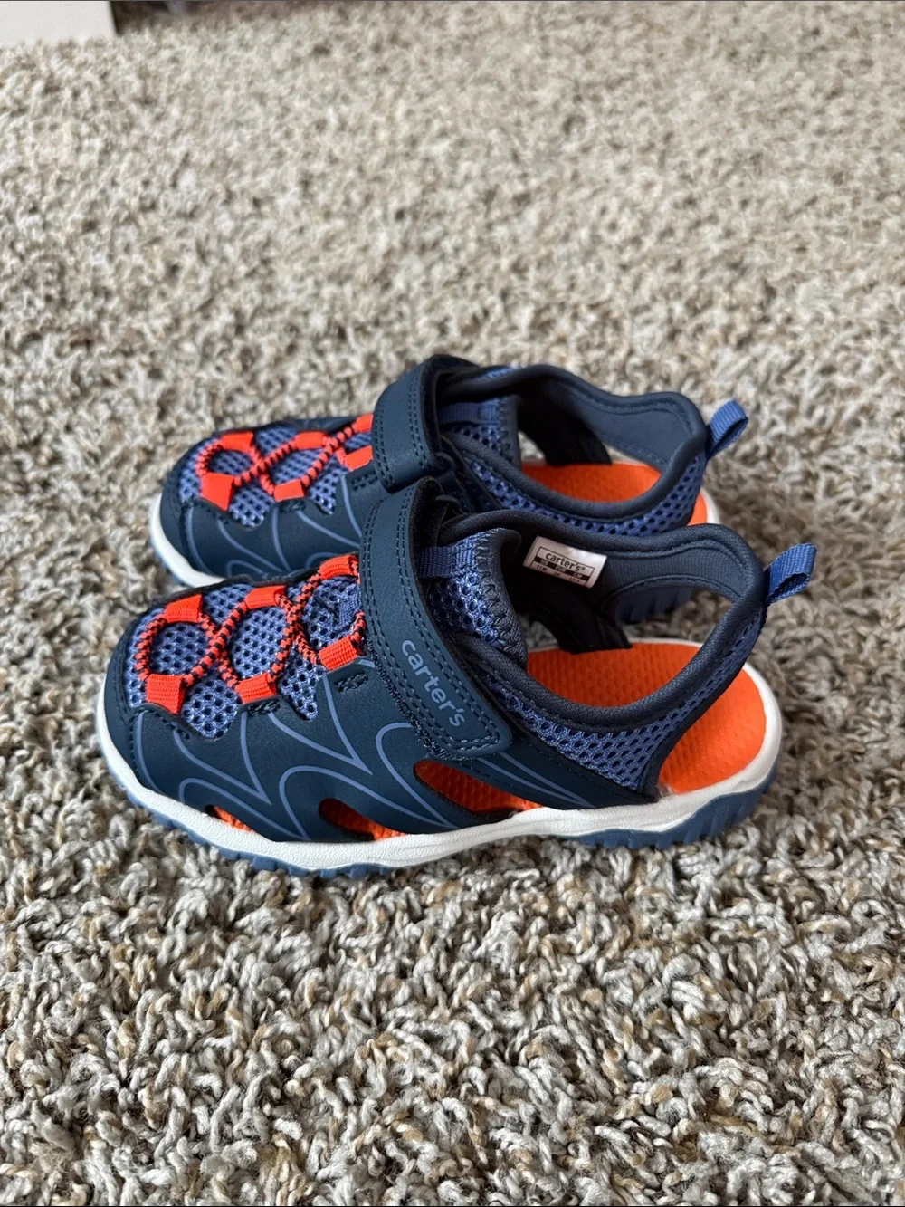 Carter's Navy and Orange Boys' Sneakers